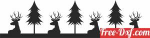 download christmas deer trees free ready for cut