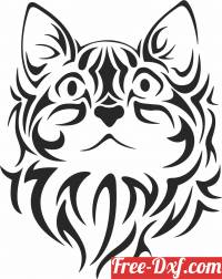 download tribal Cat wall decor free ready for cut