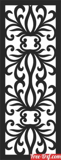 download Floral decorative wall screen panel pattern door free ready for cut