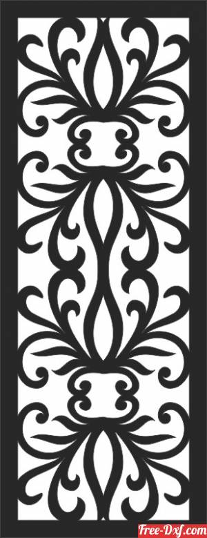 download Floral decorative wall screen panel pattern door free ready for cut