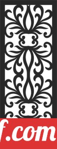Floral decorative wall screen panel pattern door