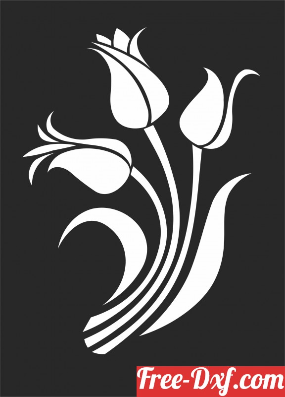 Download flowers wall decors 5dO8F High quality free Dxf files, S