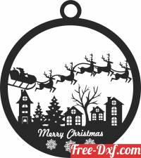 download Merry christmas santa ornament free ready for cut