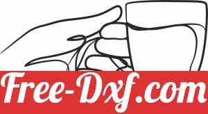 one Line Drawing hand holding cup