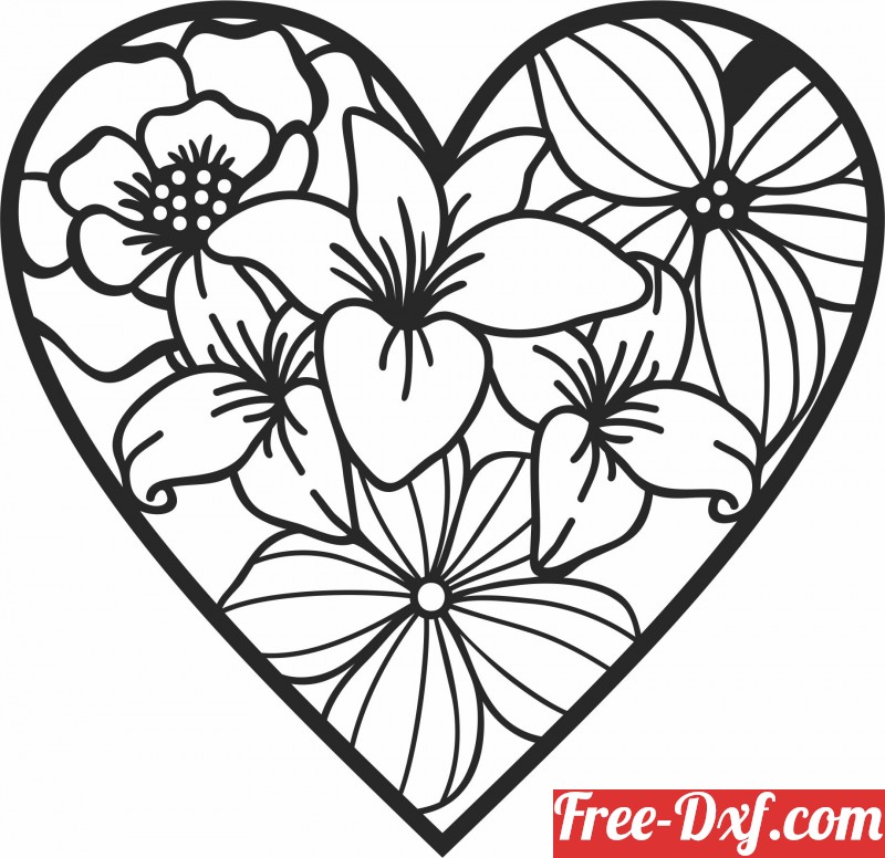 Love cards, printable love stickers, floral prints, floral heart art, –  MUJKA CLIPARTS