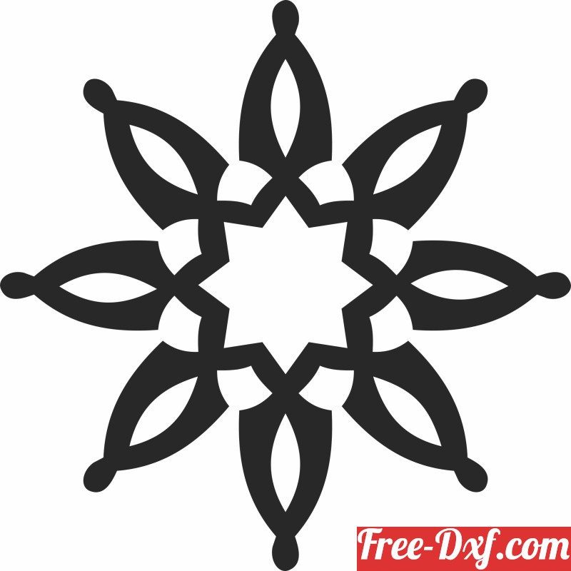 Download Decorative mandala pattern 5pGNC High quality free Dxf