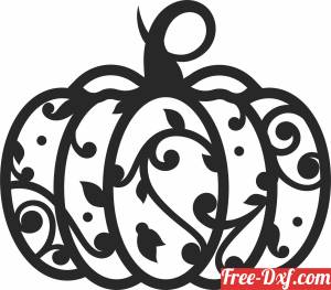download floral pumpkin halloween ornament free ready for cut