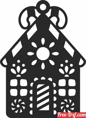 download christmas gingerbread house free ready for cut