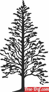 download pine Tree Silhouette free ready for cut