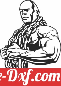 Bodybuilder Working Out in Gym with Chain