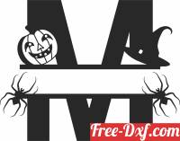 download Split monogram M halloween free ready for cut