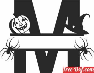 download Split monogram M halloween free ready for cut