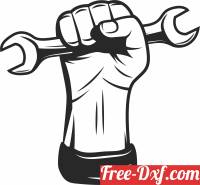 download hand holding a wrench free ready for cut