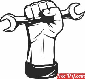 download hand holding a wrench free ready for cut