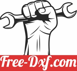 hand holding a wrench