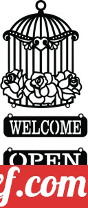 Welcome Sign with Bird Cage open close sign