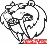 download cartoon Saber tooth tiger free ready for cut