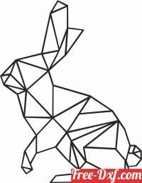 download Geometric Polygon rabbit free ready for cut