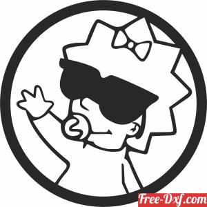 download maggie Simpson clipart free ready for cut