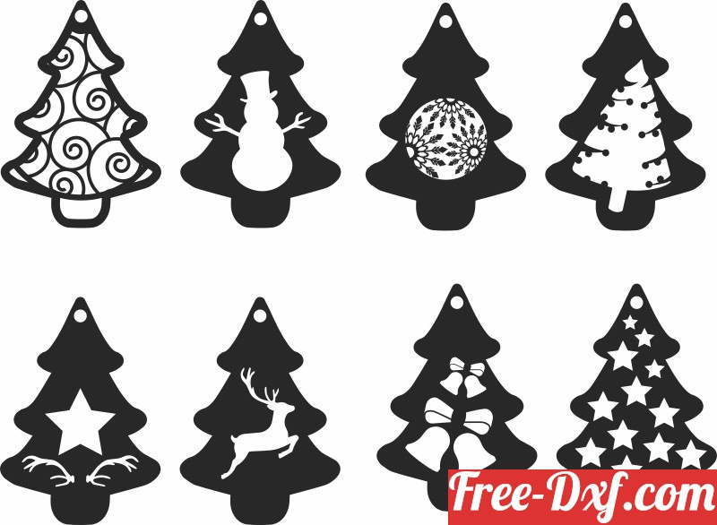 Download christmas trees pack 6KRzh High quality free Dxf files,
