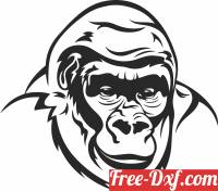 download Gorilla Portrait Monkey clipart free ready for cut