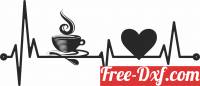 download Coffee heart beats Wall Decor free ready for cut