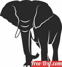 download Elephant Silhouette Vector Illustration free ready for cut