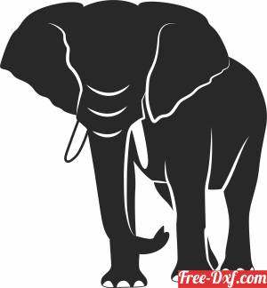 download Elephant Silhouette Vector Illustration free ready for cut
