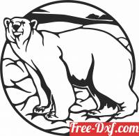 download Polar bear wall decor free ready for cut