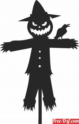 download Halloween Scarecrow Silhouette free ready for cut