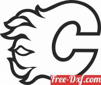 download Calgary Flames  ice hockey NHL team logo free ready for cut