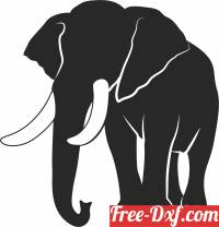 download Walking Elephant Silhouette free ready for cut