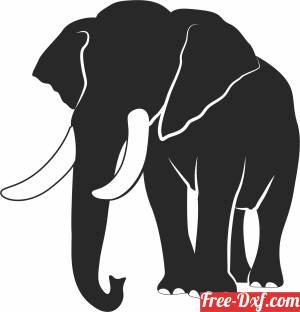download Walking Elephant Silhouette free ready for cut