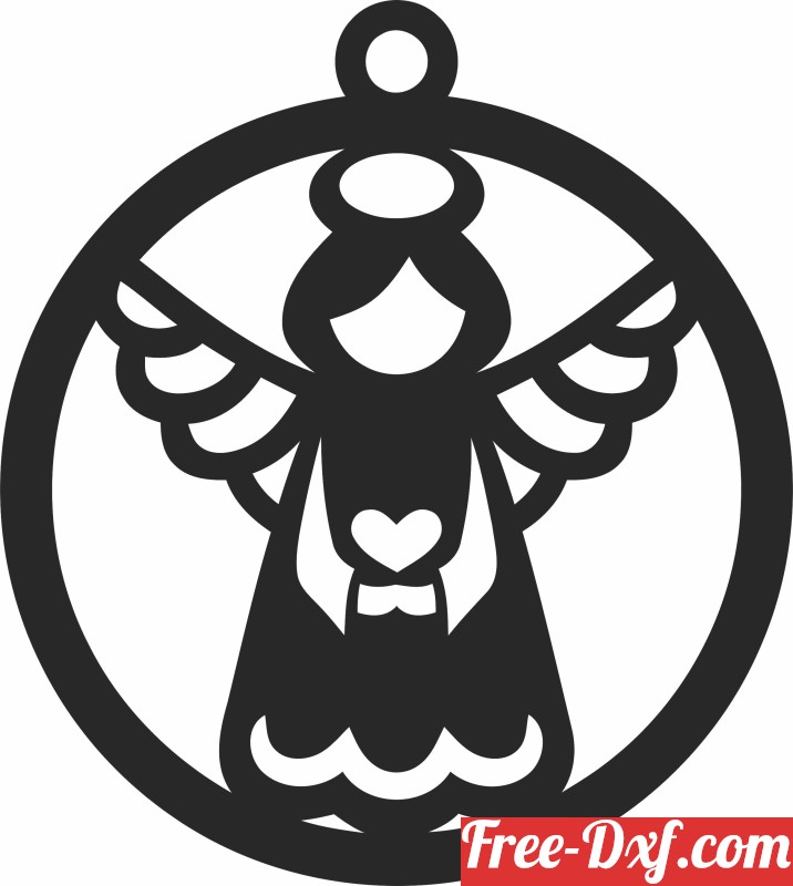 Download Angel Christmas Ornament 6yrd5 High Quality Free Dxf Fil