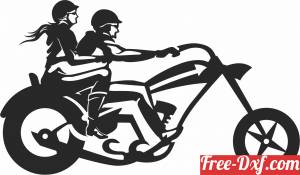 download Couple on motorbike free ready for cut