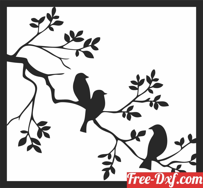 Download tree branches with birds wall decor 7Ghwc High quality f