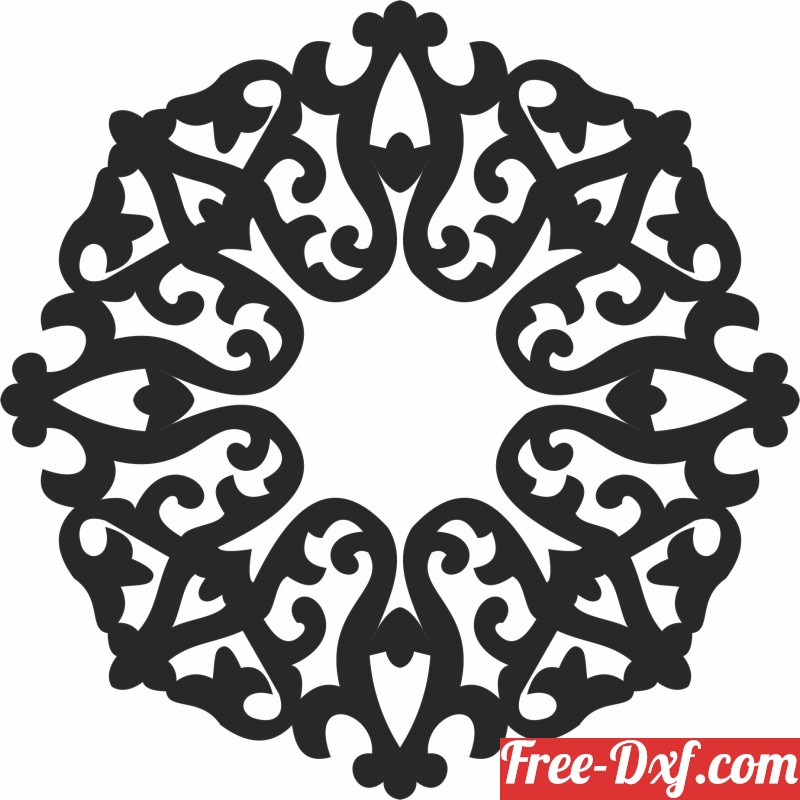 Download pattern Mandala wall arts 7KKPJ High quality free Dxf fi