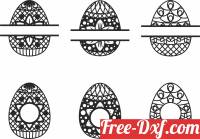 download easter eggs monogram decoration free ready for cut