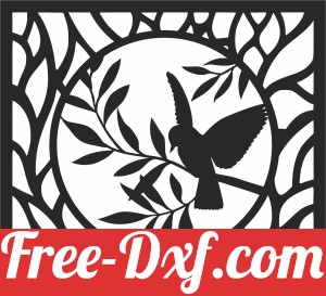 birds on branche wall panel