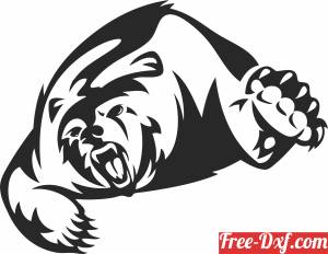 download angry Grizzly Bear clipart free ready for cut