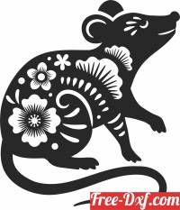 download Rat with flowers clipart free ready for cut