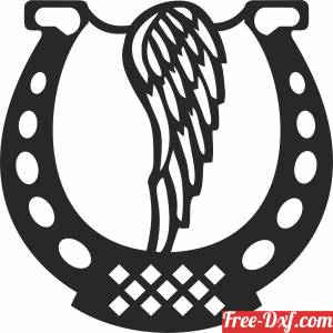 download Horse Shoe with wing free ready for cut