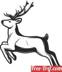 download christmas Reindeer clipart free ready for cut