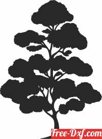 download black Tree vector Silhouette free ready for cut