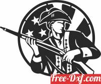 download american soldier revolution cliparts free ready for cut