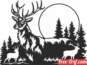 download elk deer wildlife scene landscape free ready for cut
