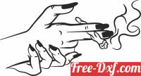 download Weed Joint in Hand Silhouette free ready for cut