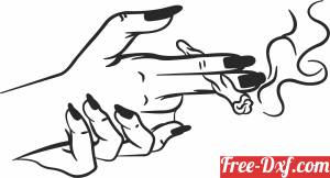 download Weed Joint in Hand Silhouette free ready for cut