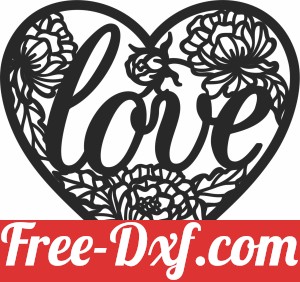 Love floral hearts sign