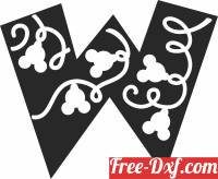 download Mickey Mouse W monogram free ready for cut